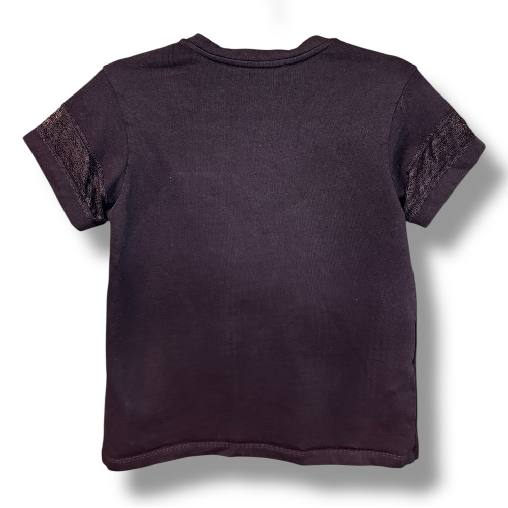 All Saints- Black 100% Cotton Lina Lace T-Shirt - Size US4, UK8, EU36 - Picture 6 of 9